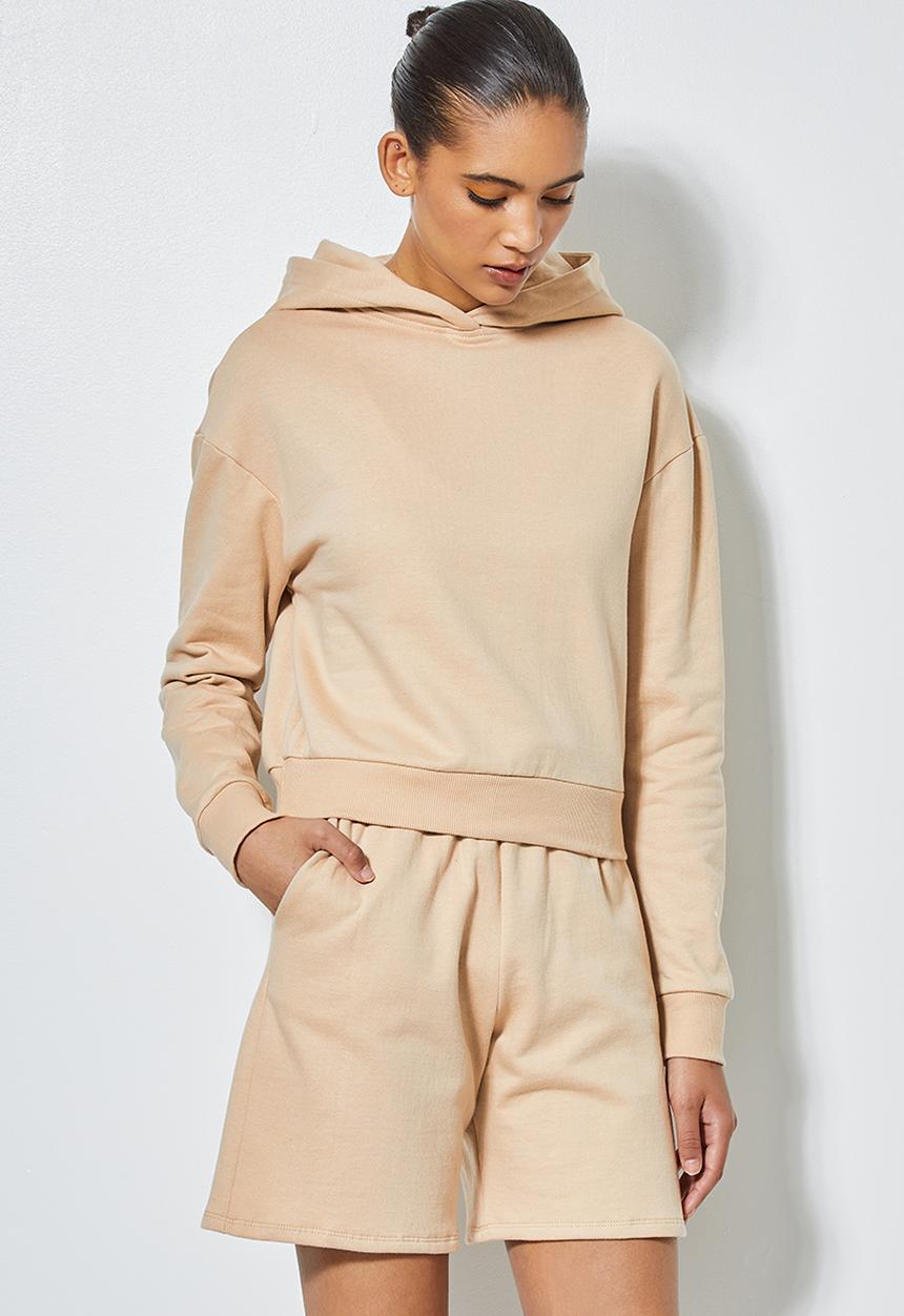 Superbalist - Crop hoodie - toffee