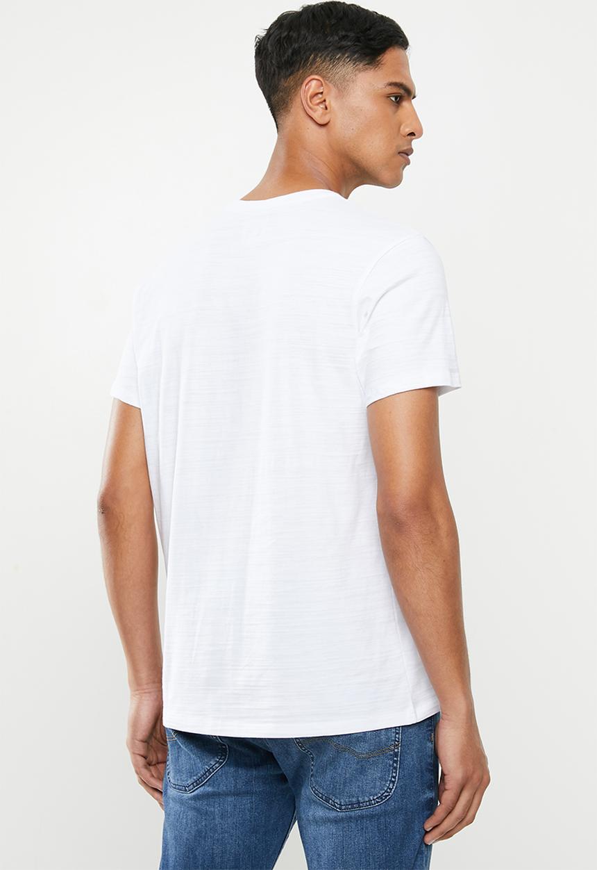 GUESS - Short sleeve slub tape tee - white