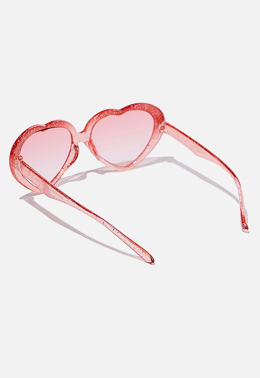 Cotton On - Kids retro sunnies - transparent pink glitter heart