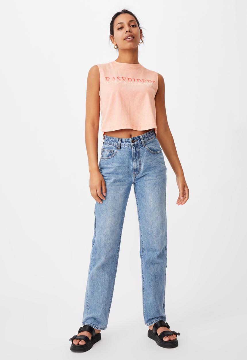 Cotton On - Marley graphic muscle tank - sunfaded pink