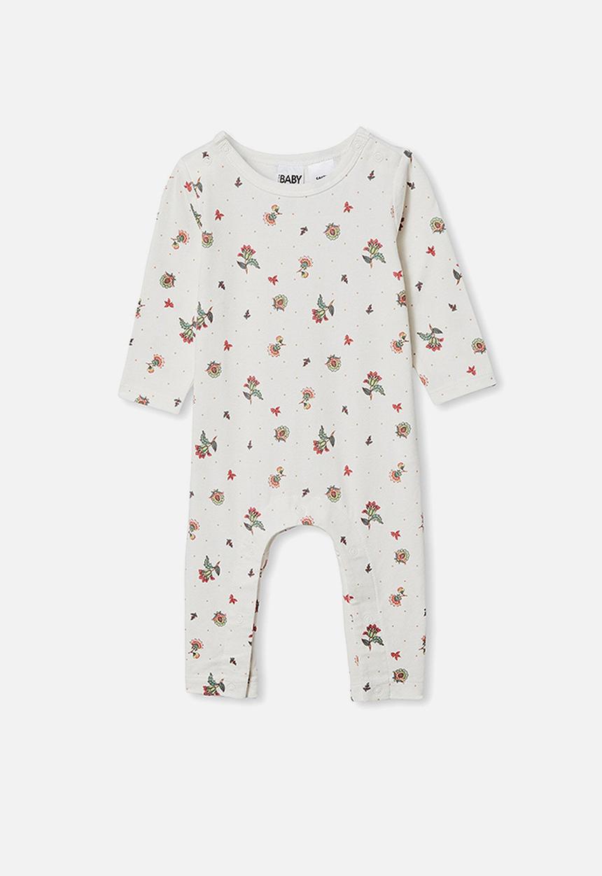 Cotton On - The long sleeve snap romper - vanilla