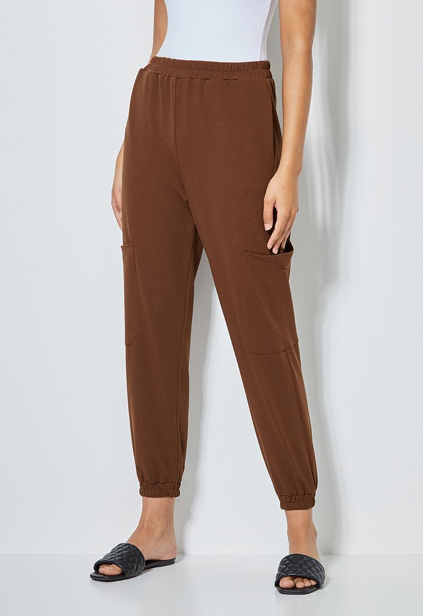 Superbalist - Crepe scuba jogger - brown