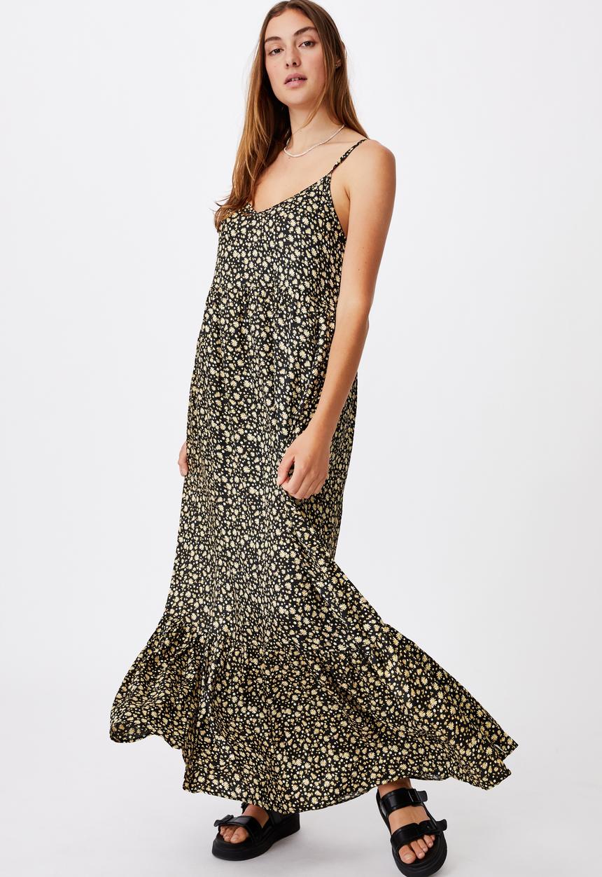 Cotton On - Woven bella strappy maxi dress - alisa daisy black