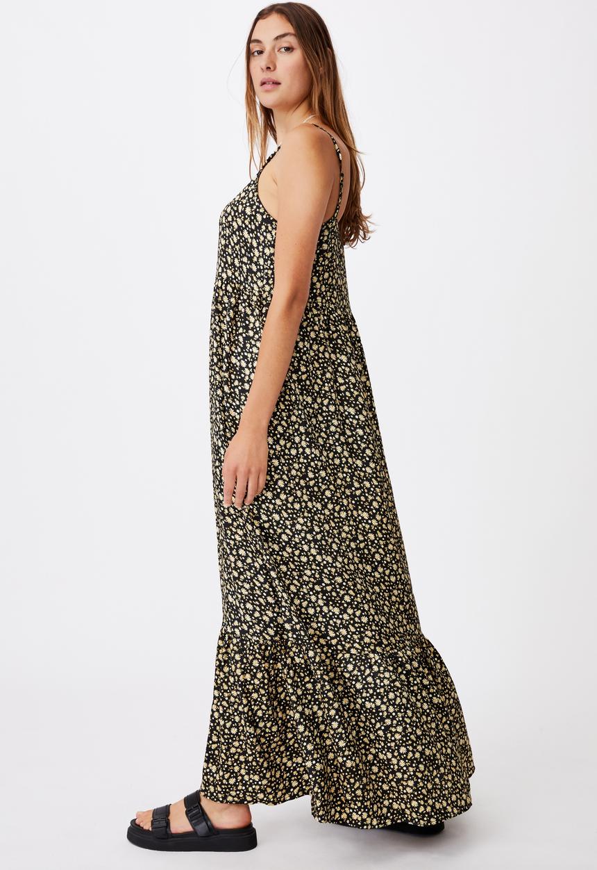 Cotton On - Woven bella strappy maxi dress - alisa daisy black