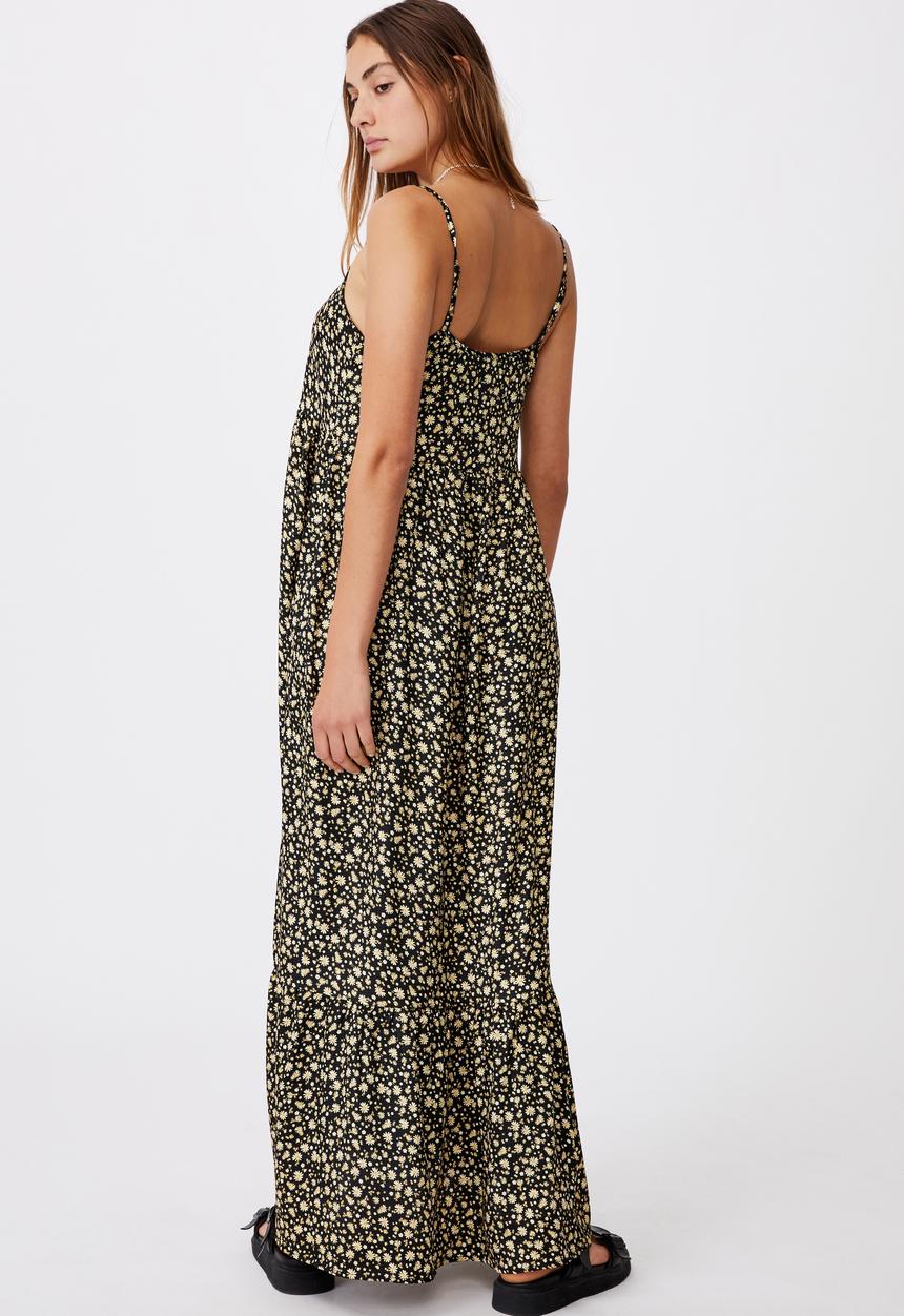 Cotton On - Woven bella strappy maxi dress - alisa daisy black