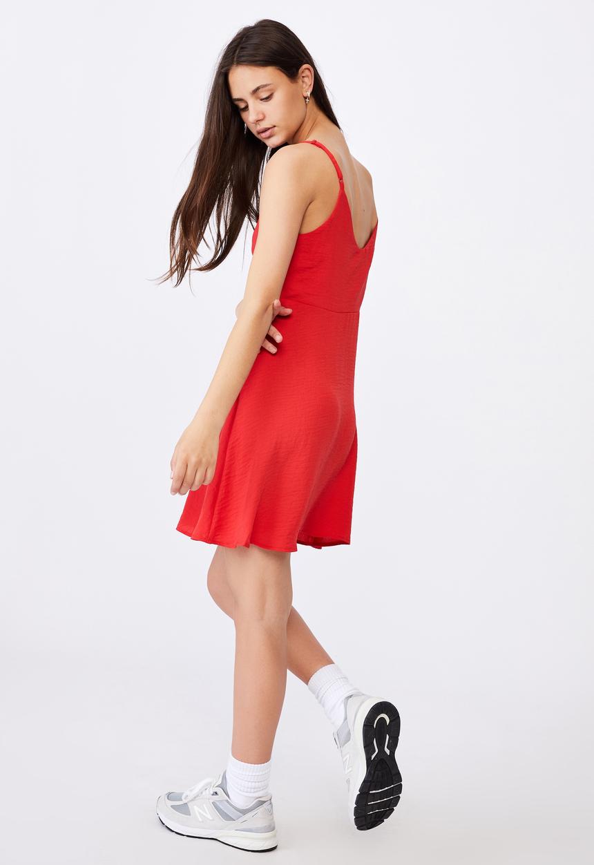Factorie - Button through dress - red 