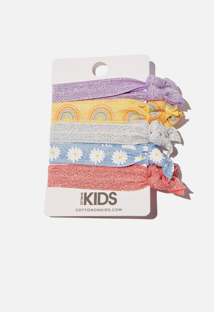 Cotton On - Knot messy hair ties - rainbow and daisies