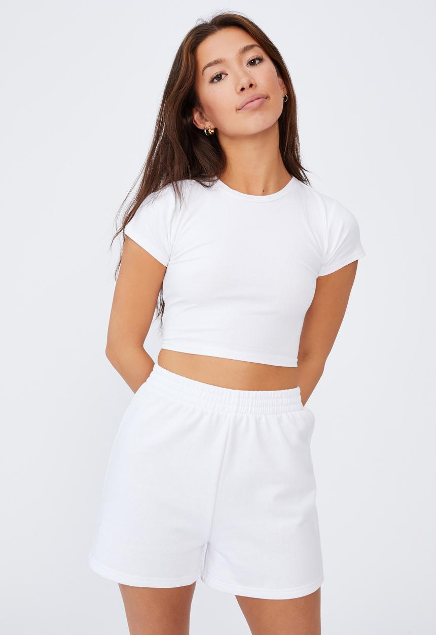 Factorie - Criss cross short sleeve top - white