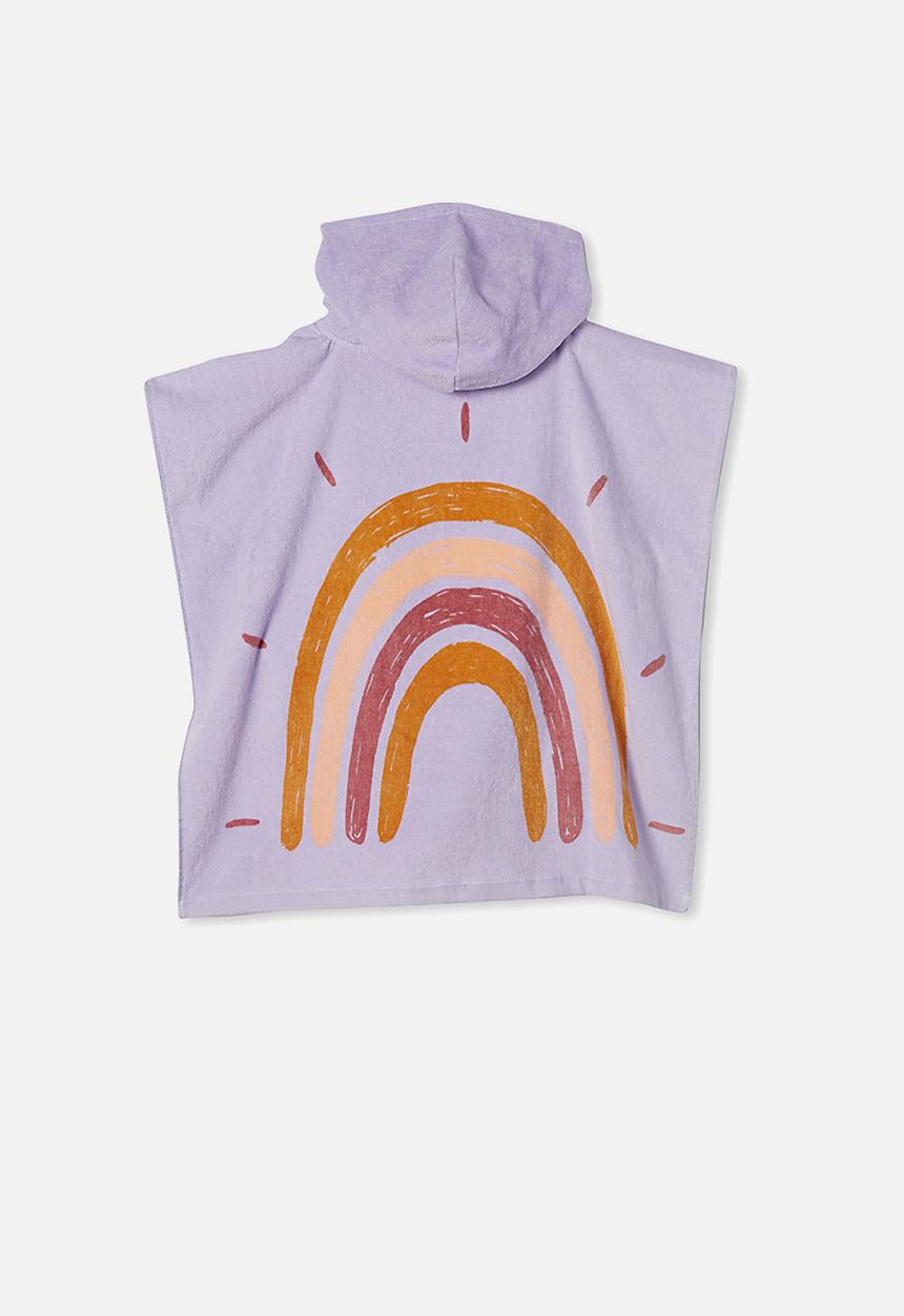 Cotton On - Kids hooded towel - lilac rainbow