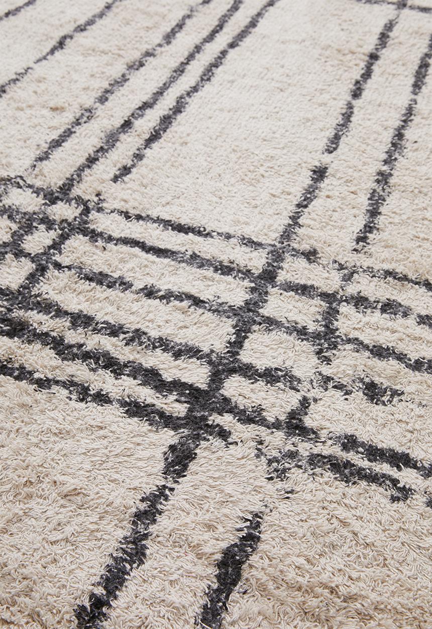 Sixth Floor - Striped tufted rug - charcoal/cream