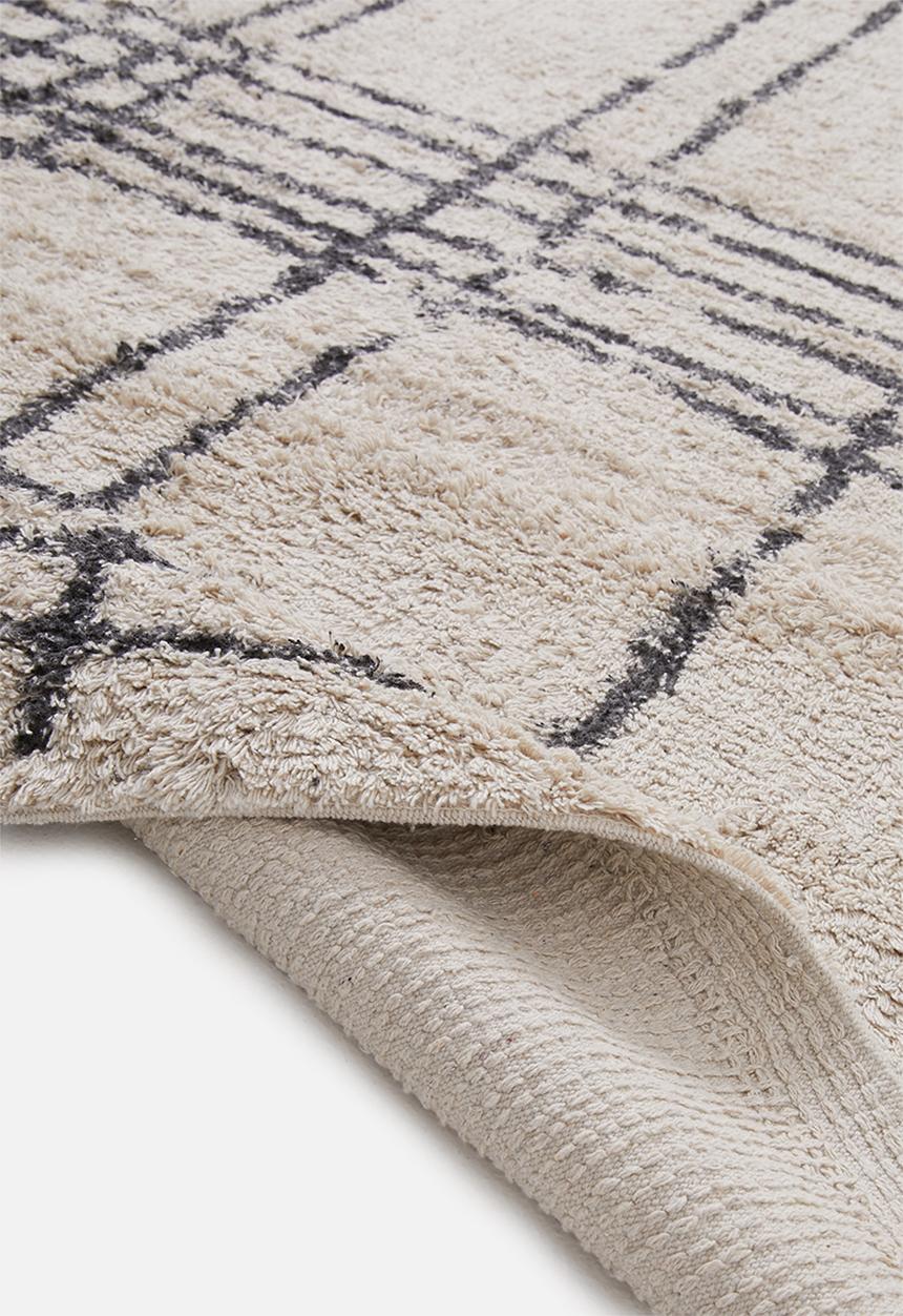 Sixth Floor - Striped tufted rug - charcoal/cream