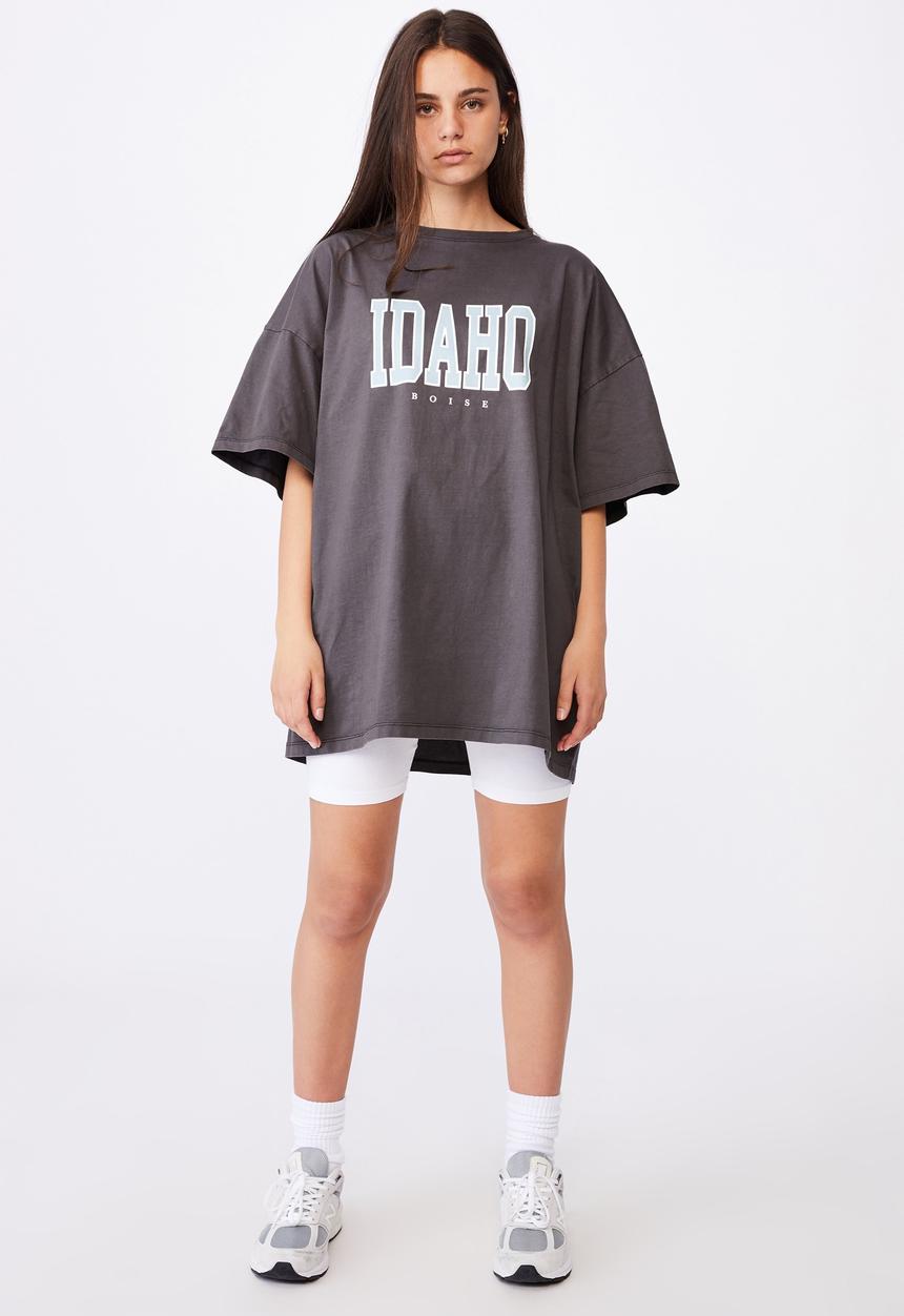 Factorie - Graphic T-shirt dress - washed black