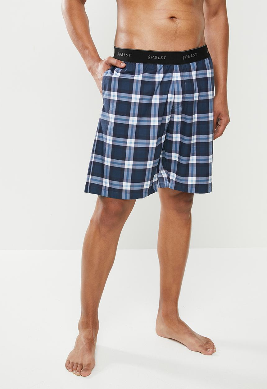 Superbalist - Woven sleep shorts - navy & white
