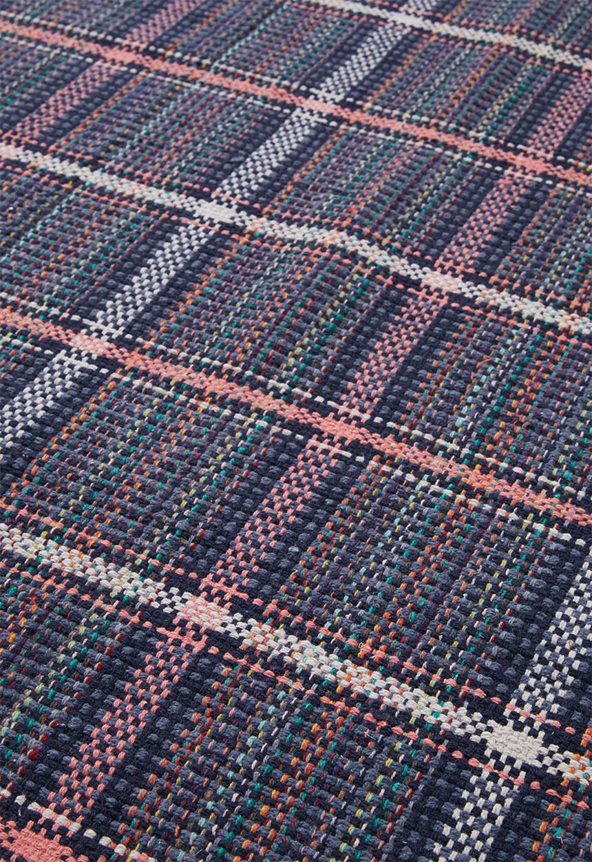 Sixth Floor - Plaid woven cotton rug - blue/red