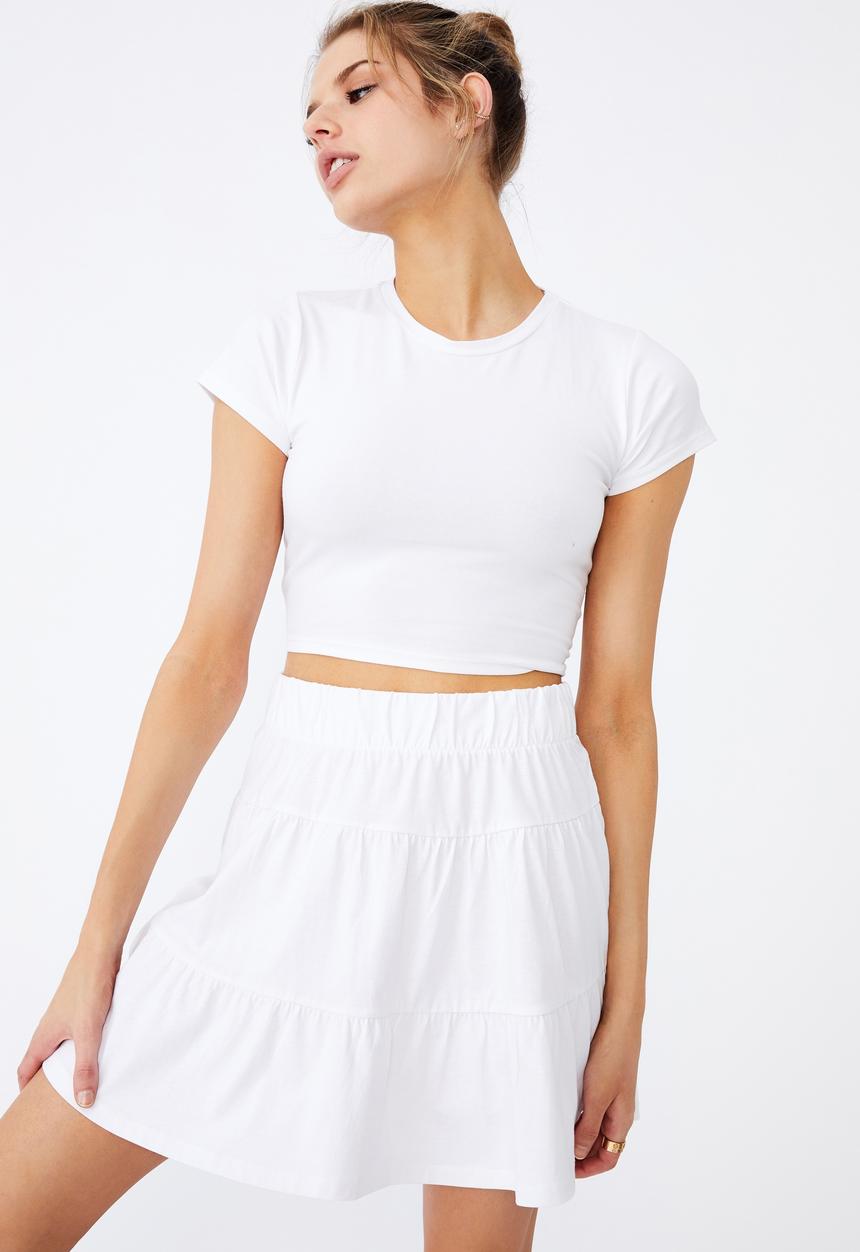 Factorie - Jersey tiered skirt - white
