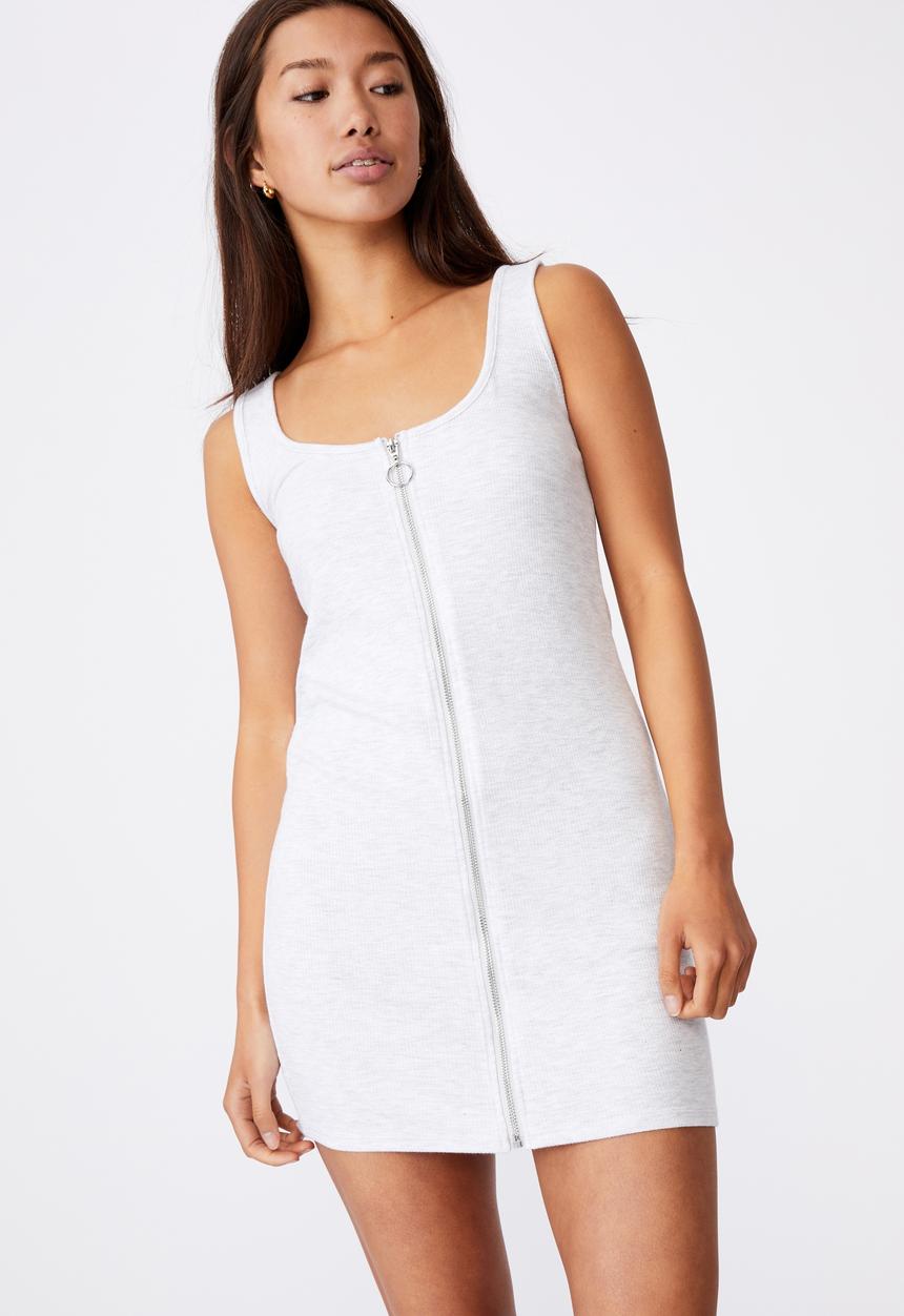 Factorie - Zipper front dress - silver