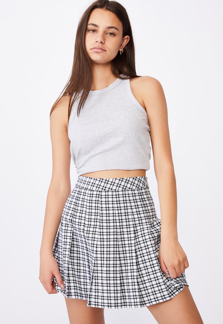 Factorie - Pleated skirt - black & white 