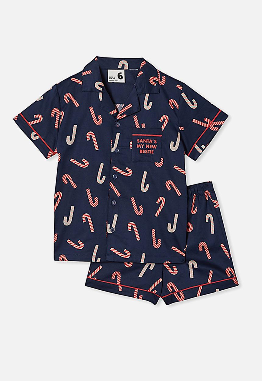 Cotton On - Pete woven short sleeve pj set - navy