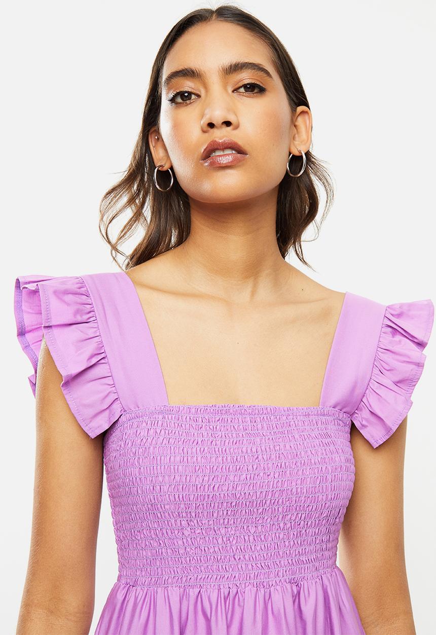 Me&B - Sun dress with frill sleeve - purple