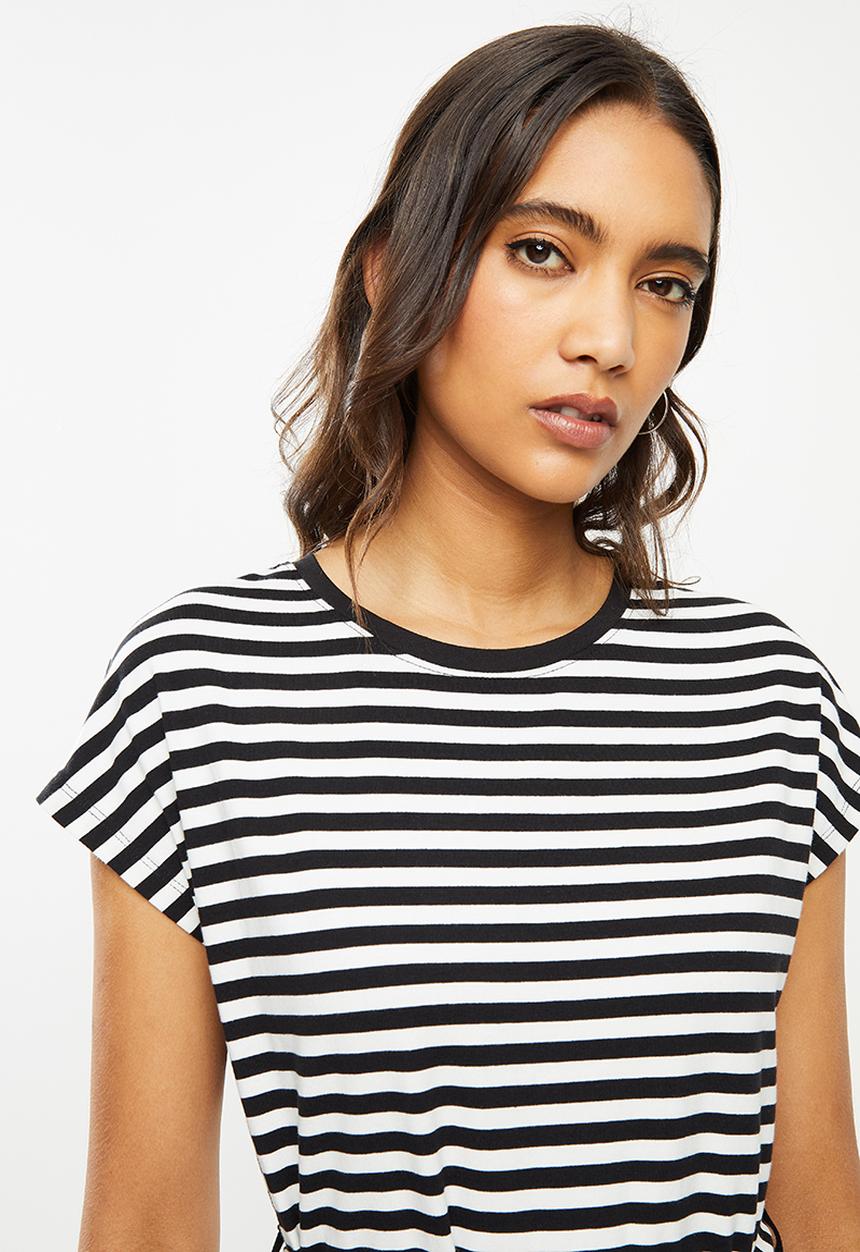 ONLY - Happy life short sleeve dress - black & white