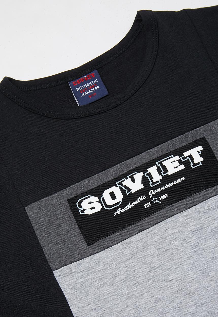 SOVIET - Printed cut and sew tee - black