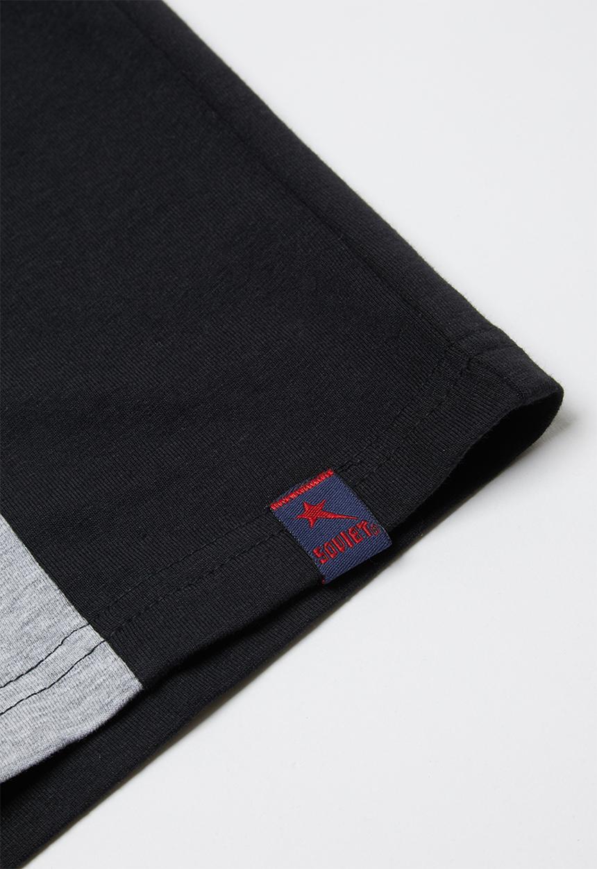 SOVIET - Printed cut and sew tee - black