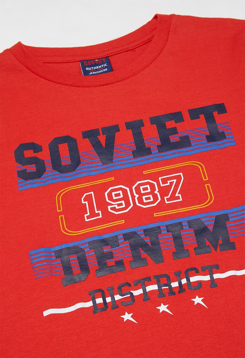SOVIET - Boys logo tee - red