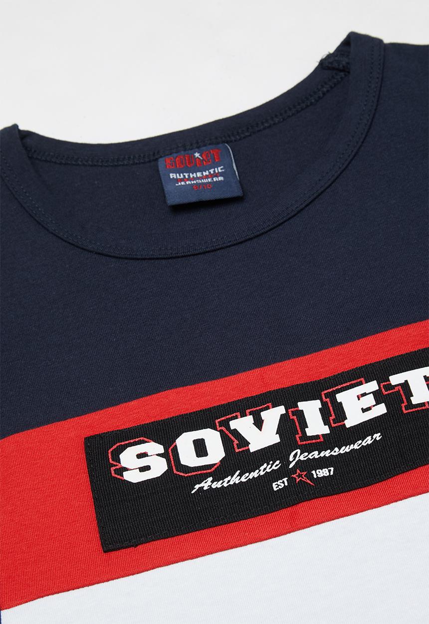 SOVIET - Printed cut and sew tee - navy