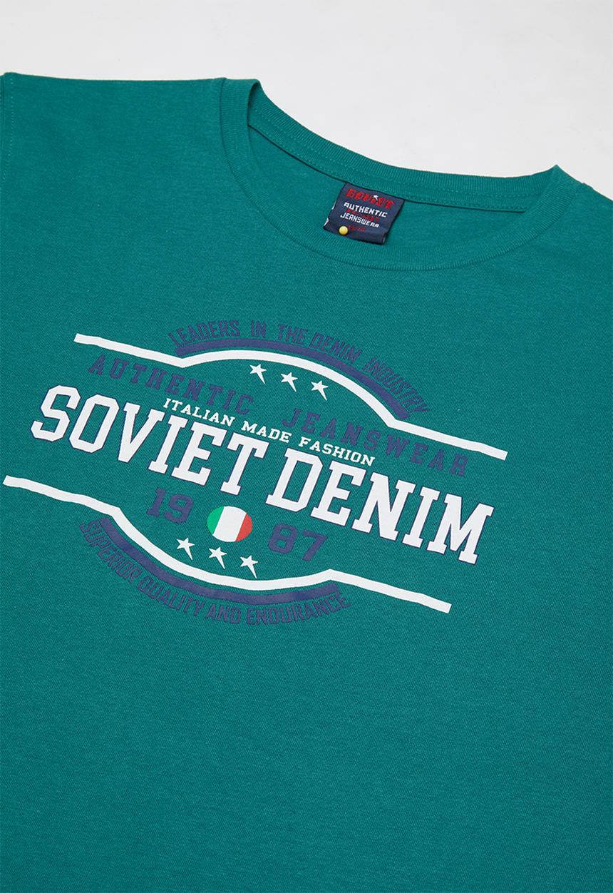 SOVIET - Boys logo tee - teal