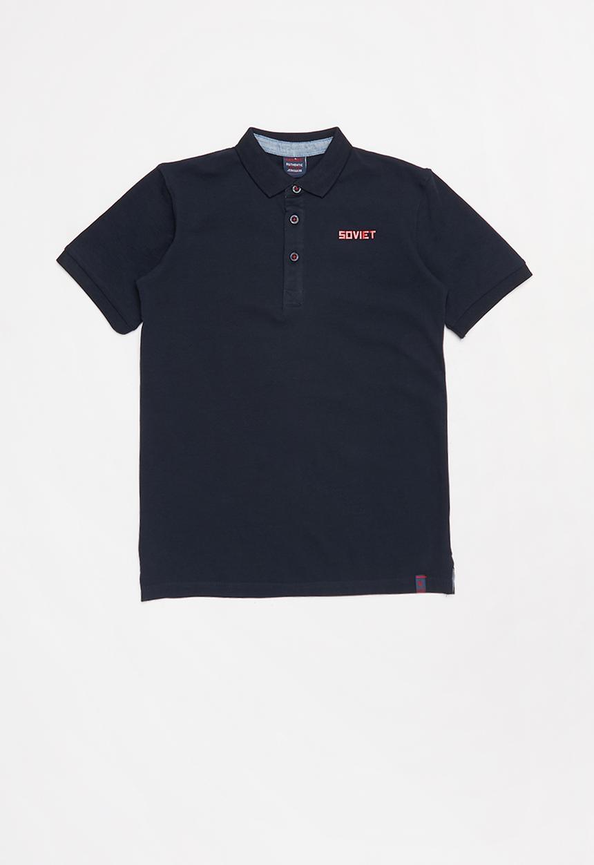 SOVIET - Boys short sleeve pique golfer - navy