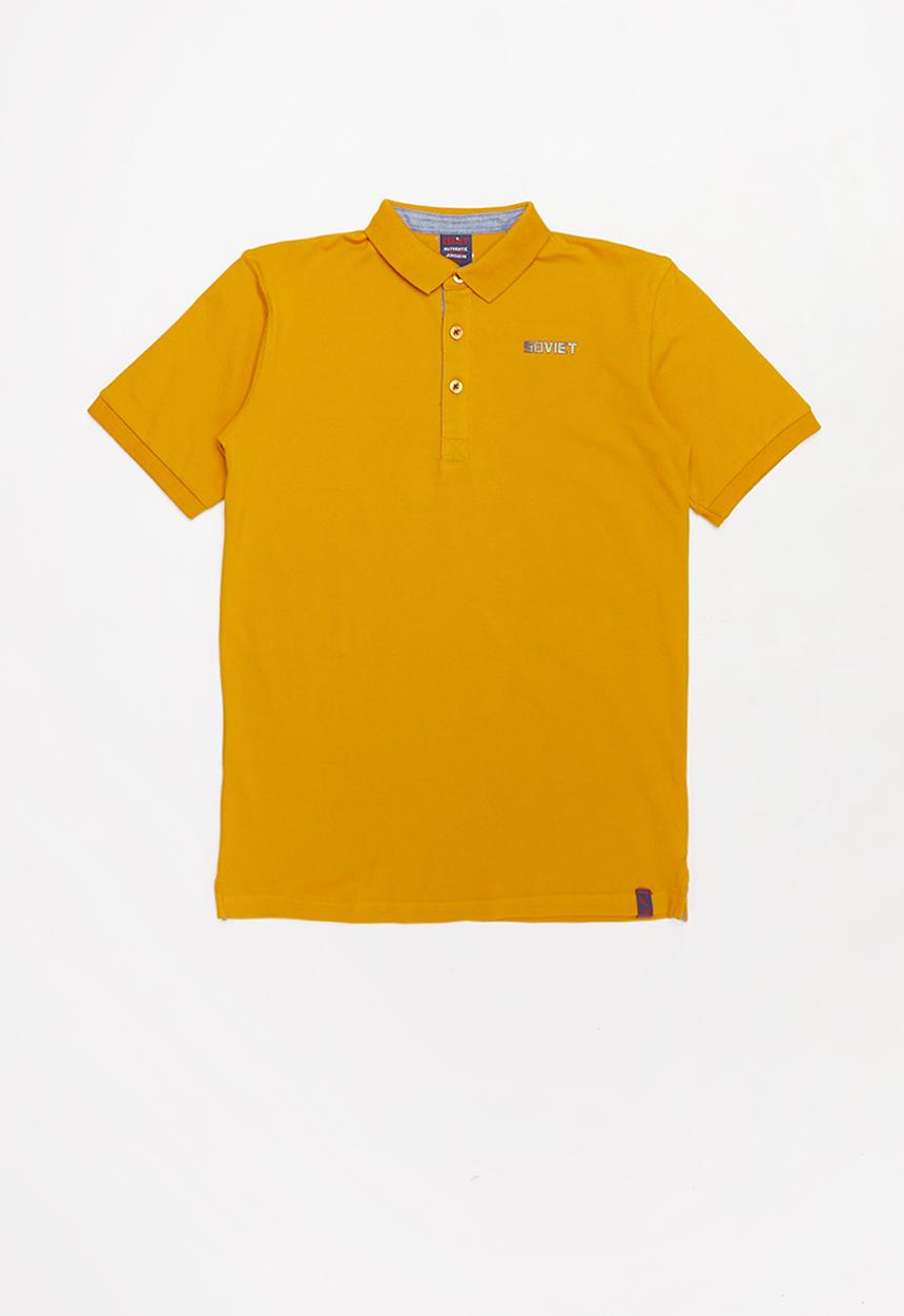 SOVIET - Boys pique golfer - mustard