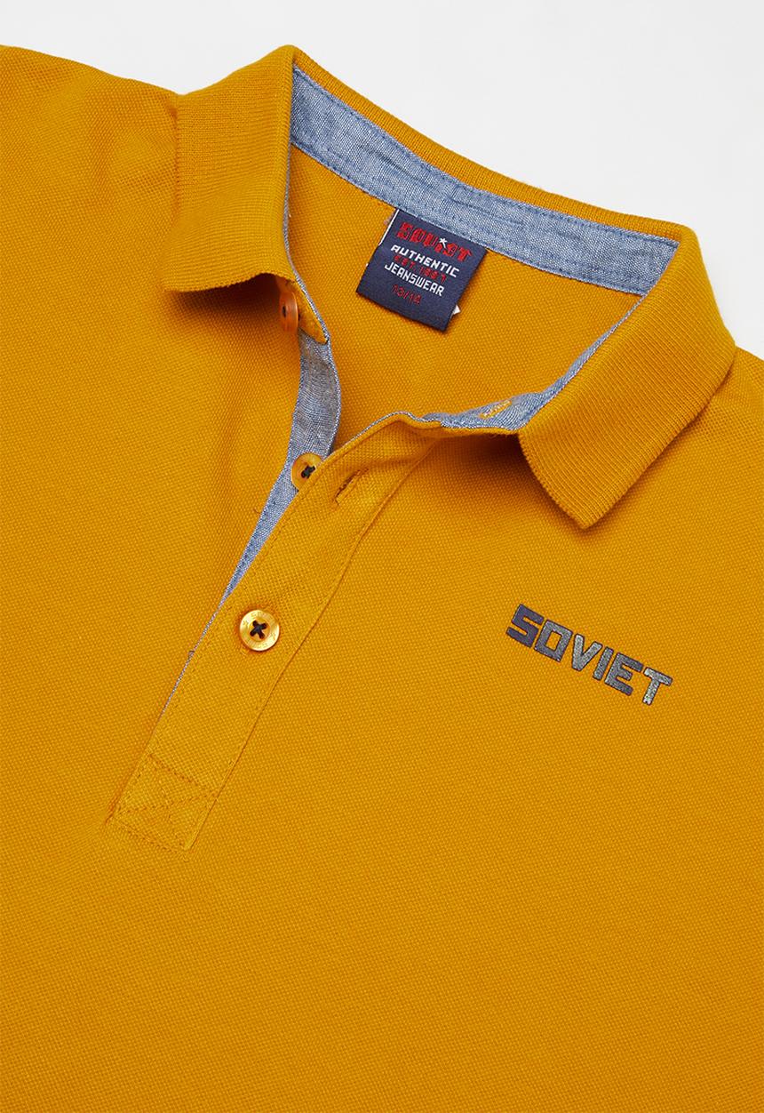 SOVIET - Boys pique golfer - mustard