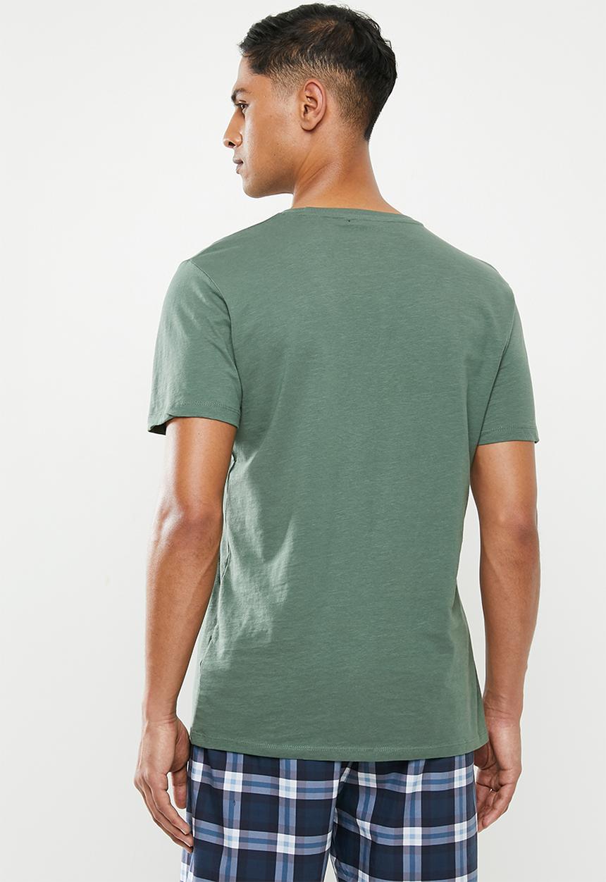 Superbalist - 2 Pack scoop neck short sleeve sleep tee - blue & green 