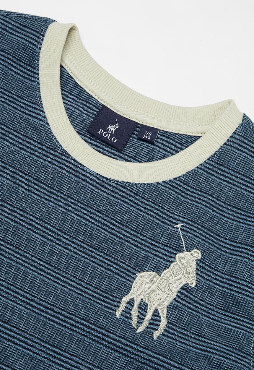 POLO - Boys daniel striped short sleeve tee - blue