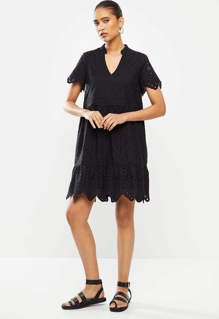 Vero Moda - Norah short sleeve short dress - black
