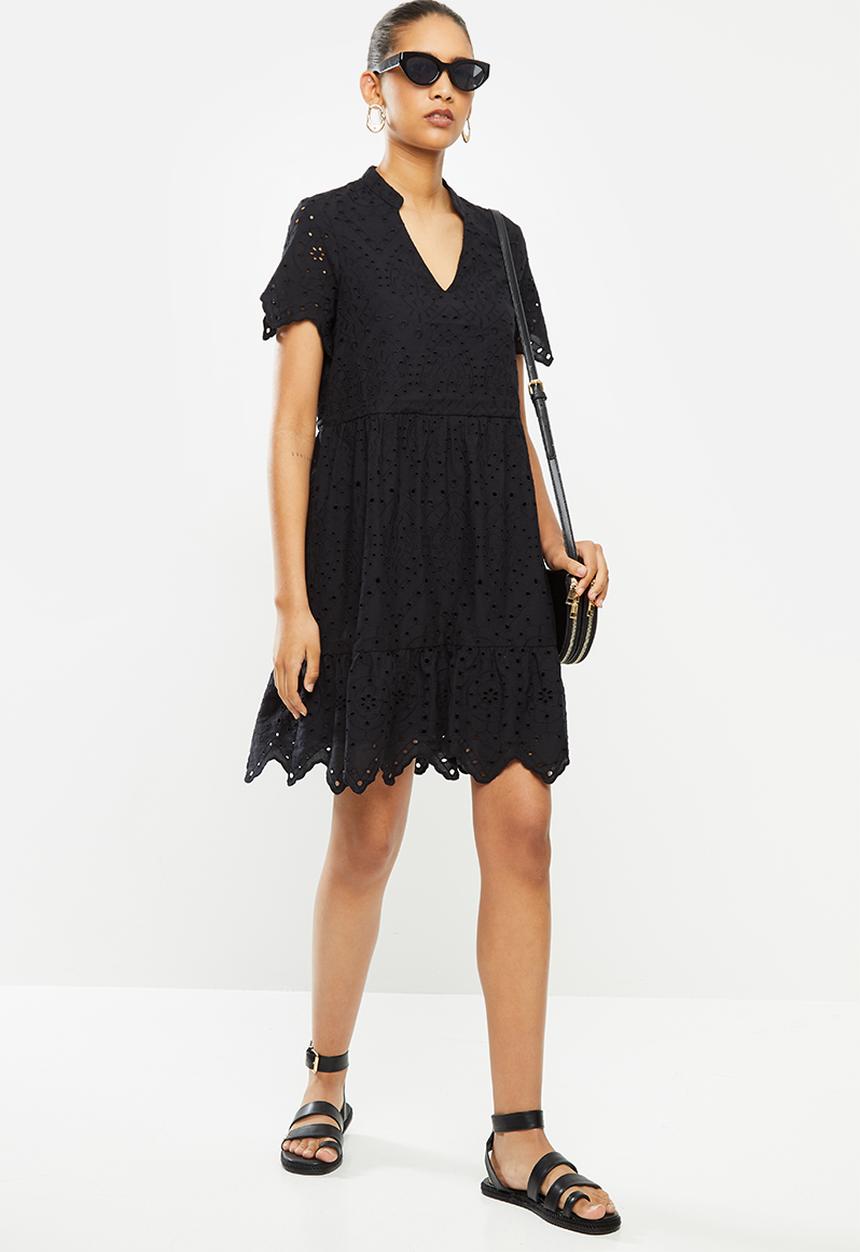 Vero Moda - Norah short sleeve short dress - black