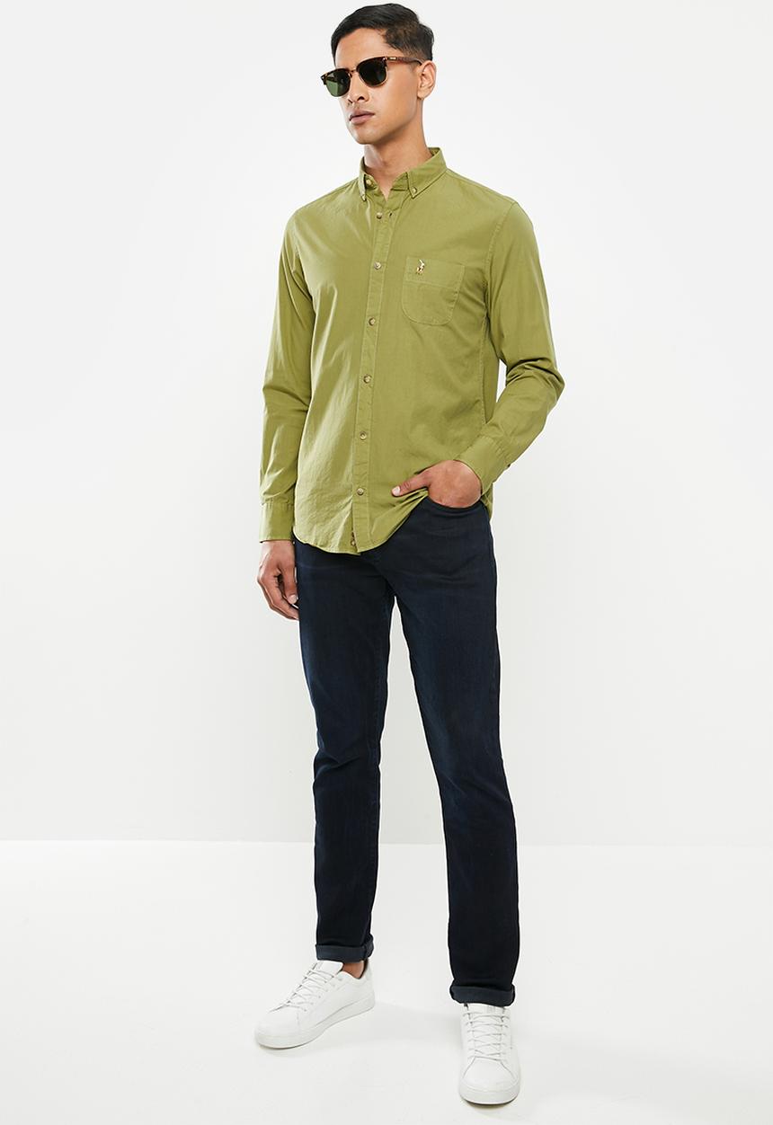 POLO - Jason textured signature shirt - khaki
