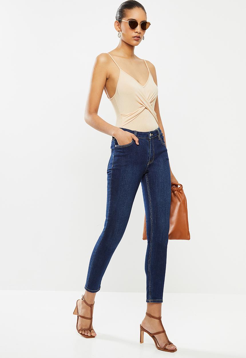 VELVET - Cami wrap tuck detail bodysuit - beige