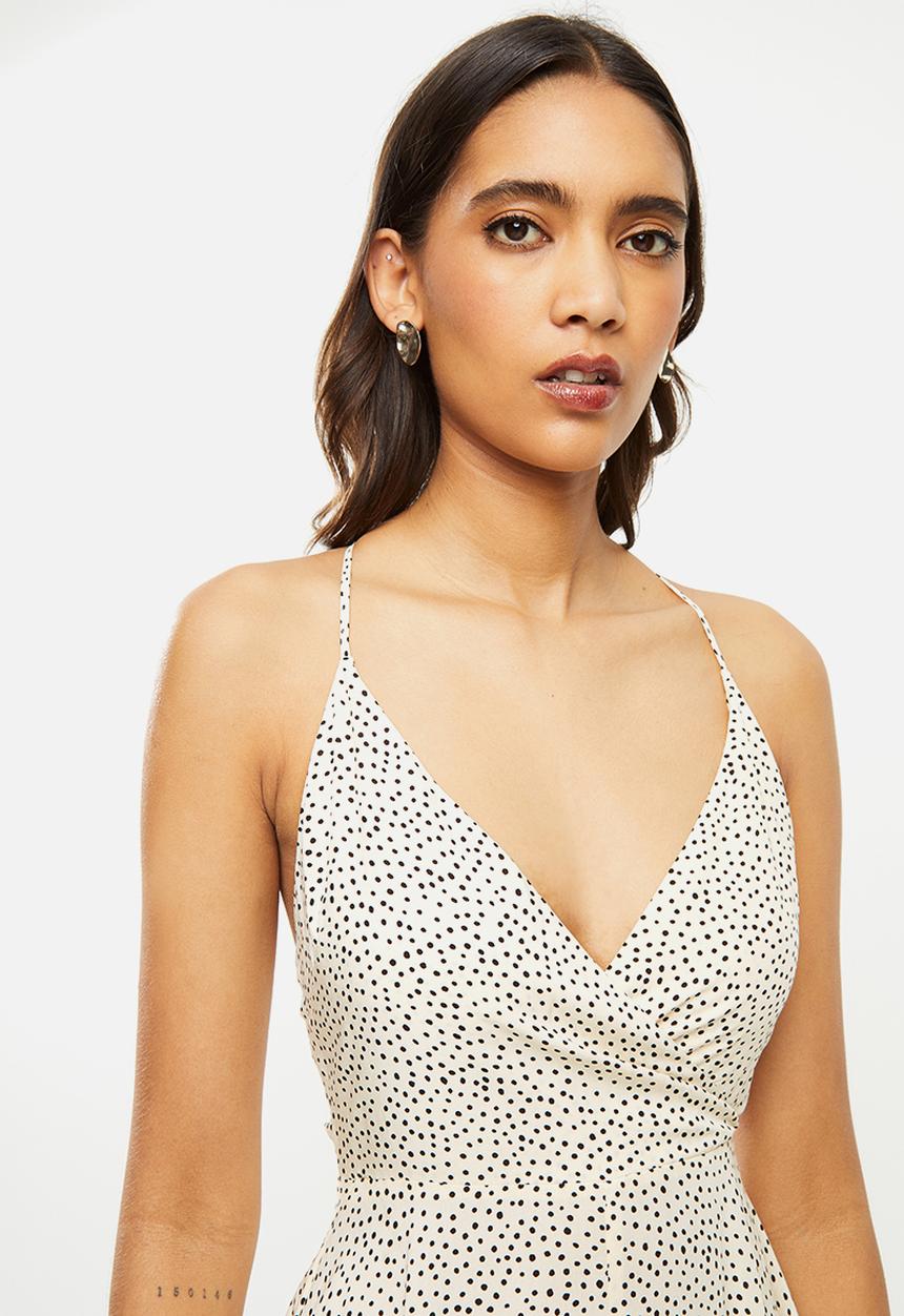 VELVET - Circle midi dress with tieback - neutral & black