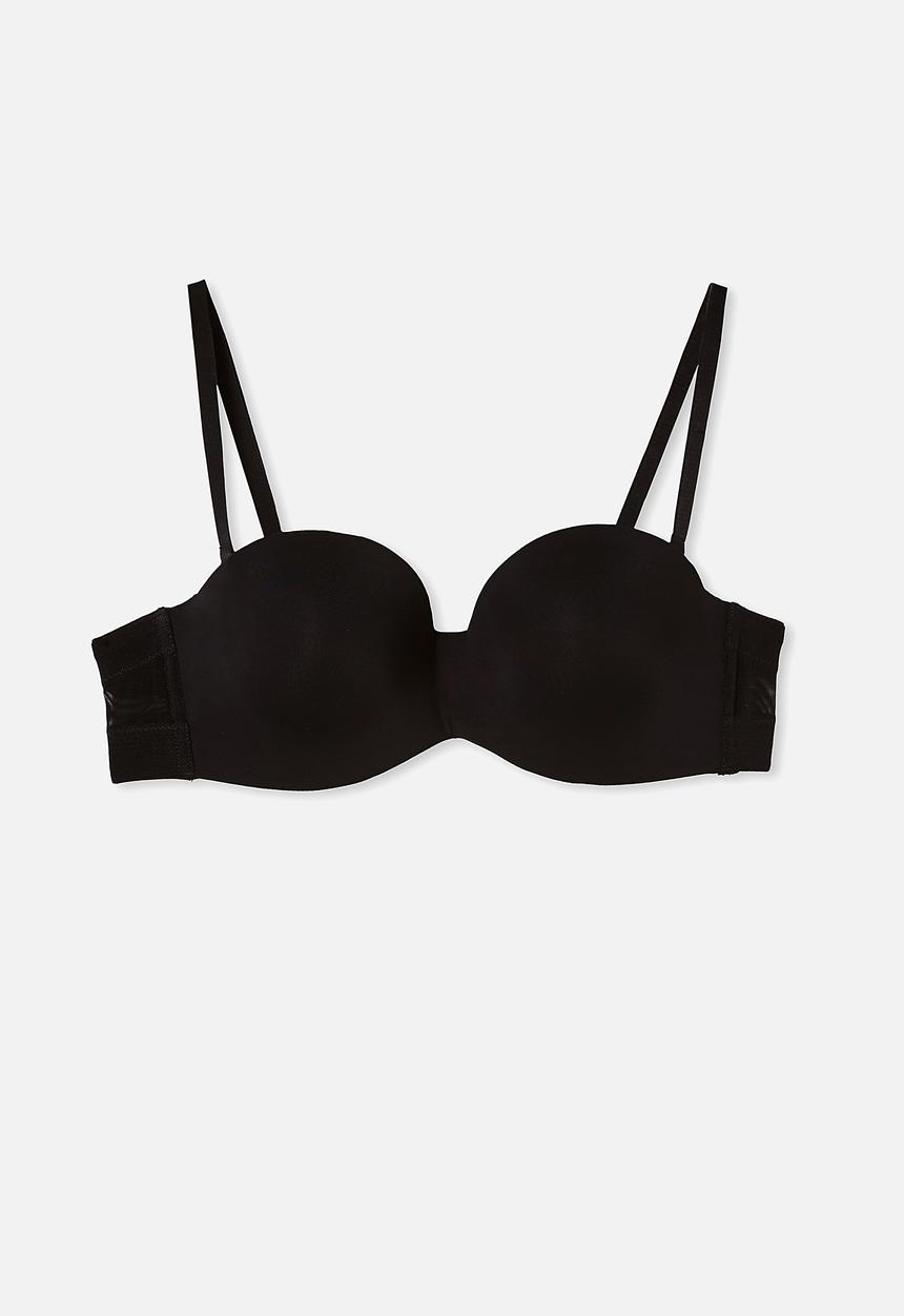Cotton On - Everyday mesh strapless contour bra - black