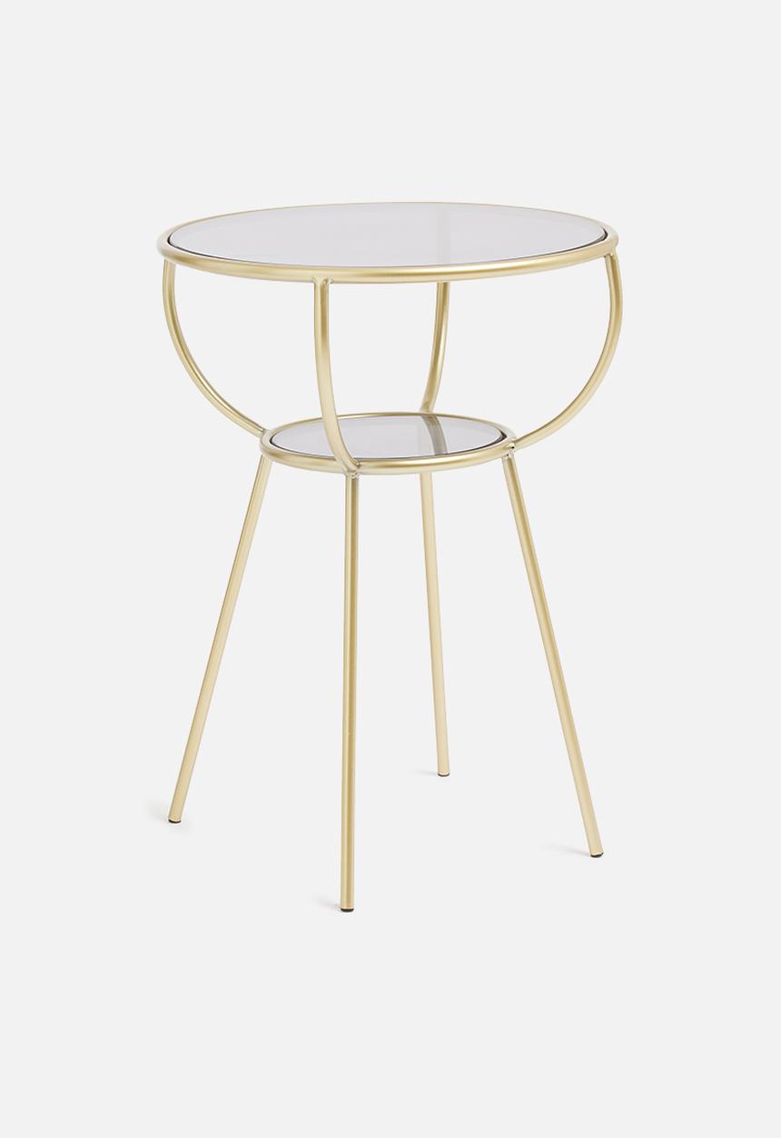 SF Collection - Petite side table - gold & smoke