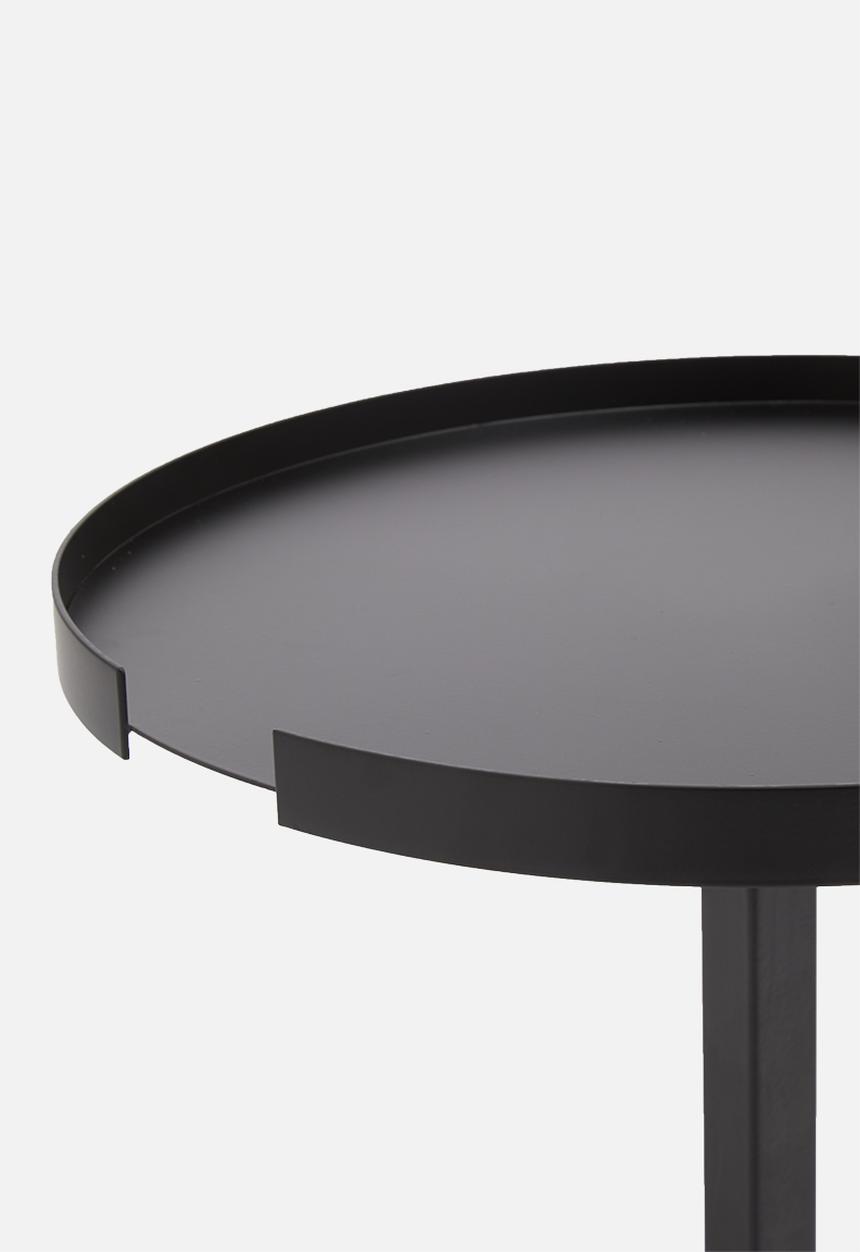 Sixth Floor - Small round  tray table - black