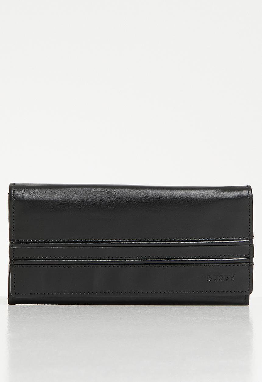 BUSBY - Tuscany flap purse -black