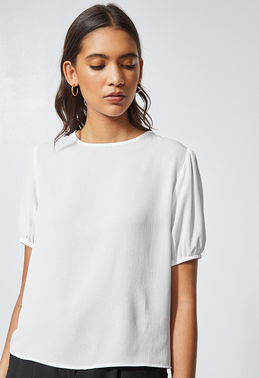 Superbalist - Puff sleeve basic shell - white