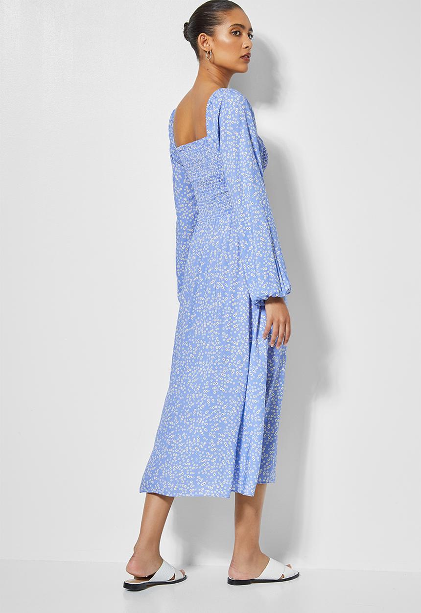 Superbalist - Shirred off the shoulder dress - light blue