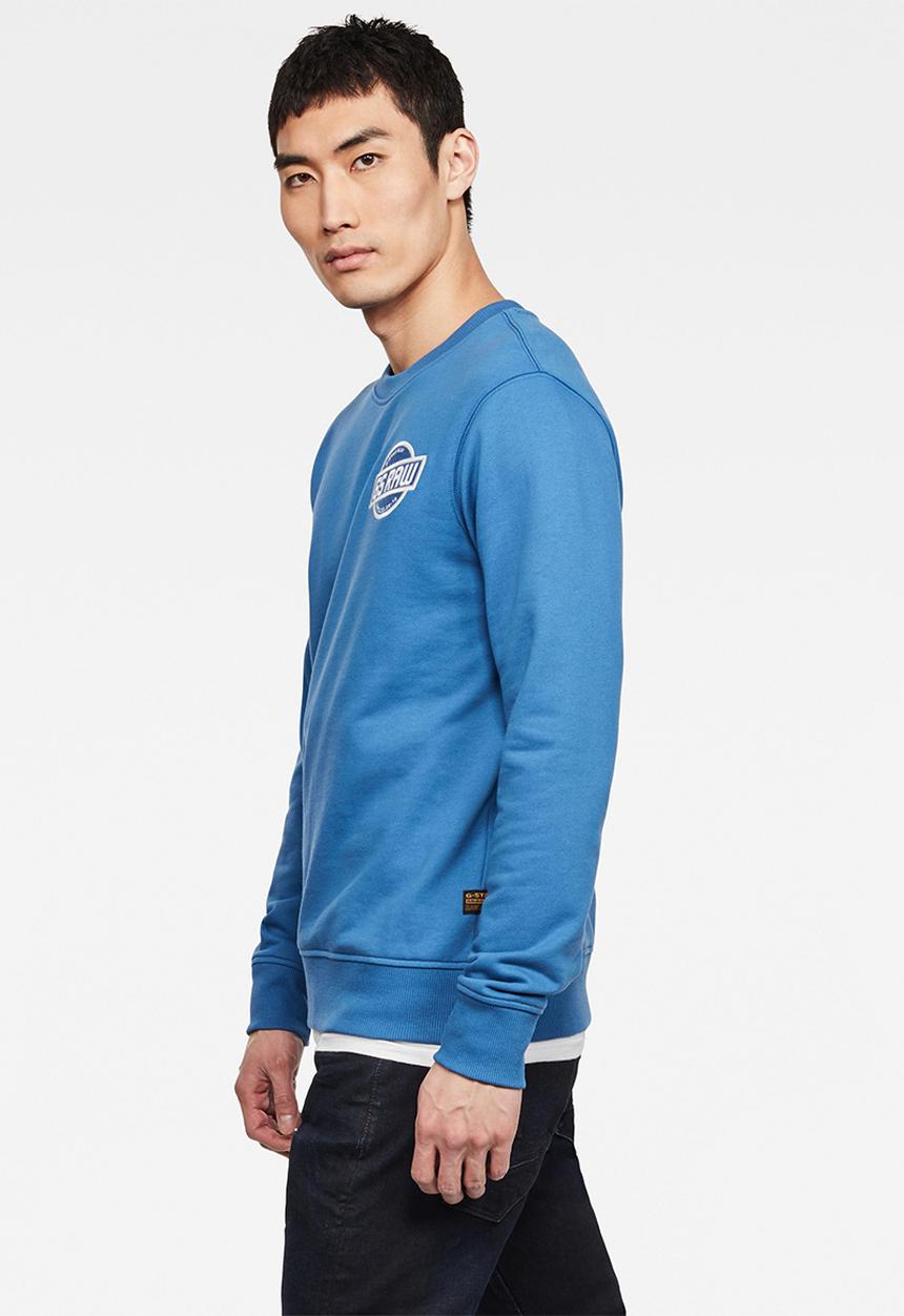 G-STAR - Chest logo long sleeve - blue 