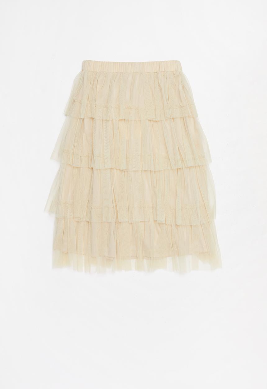 Superbalist - Tiered tulle skirt - beige