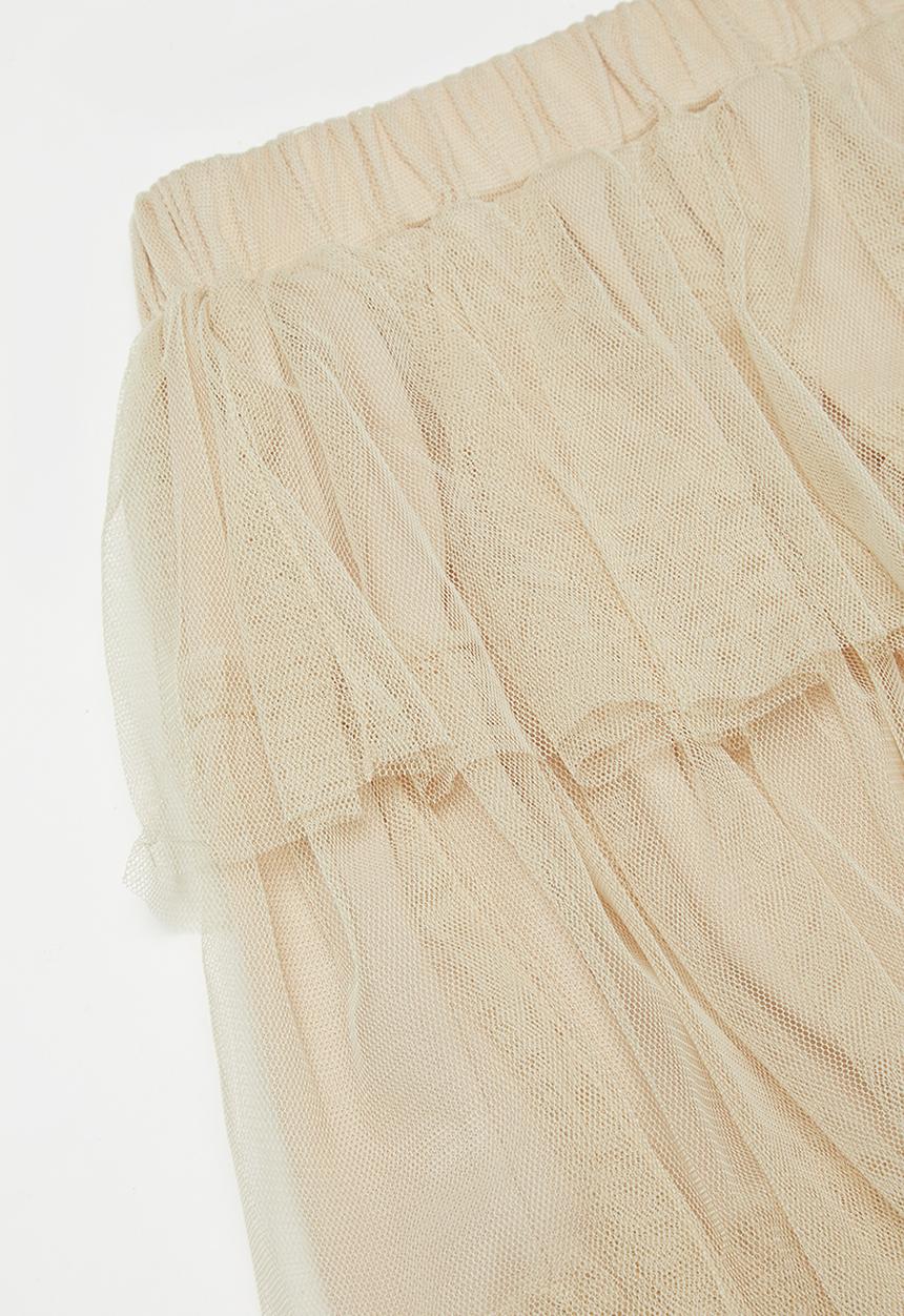 Superbalist - Tiered tulle skirt - beige