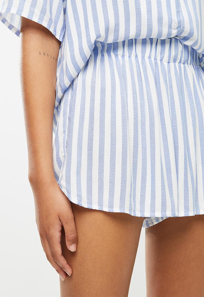 Superbalist - Sleep shirt & shorts set - blue stripe