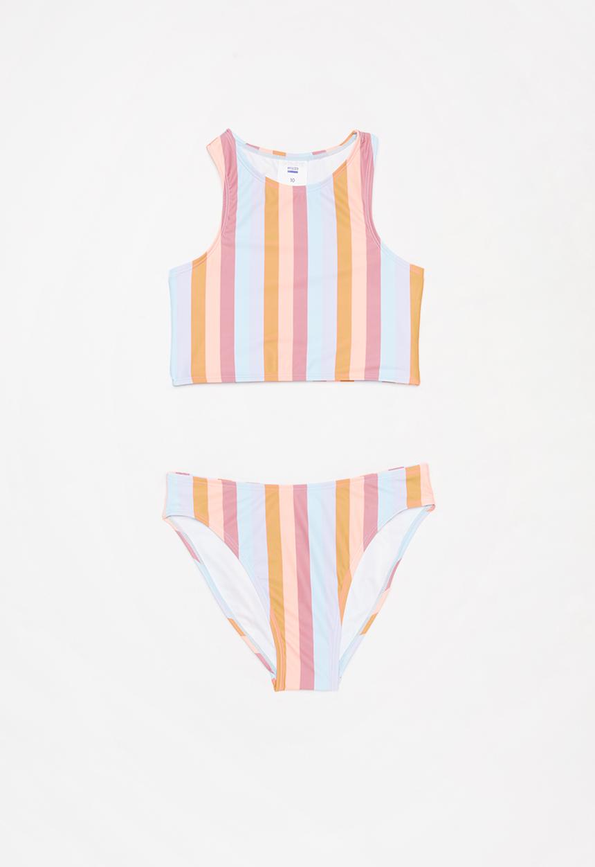Free by Cotton On - Ruby racer back tankini - sunset stripe